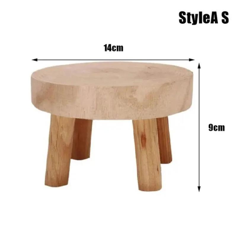 Wooden Plant Stand Flower Pot Base Holder Stool Indoor Outdoor Garden Succulent Pots Tray Flower Display Plant Stand SmallStool