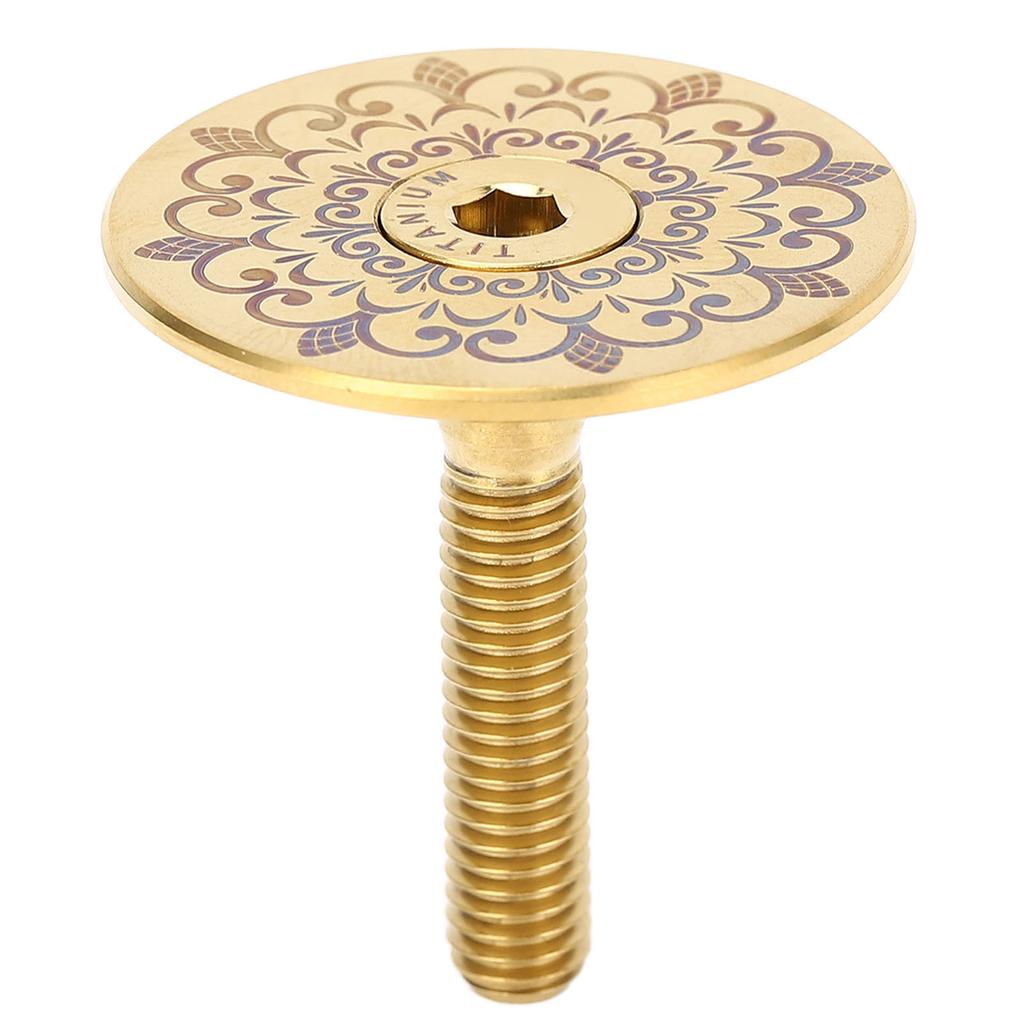 Bike Headset Cover Alloy 28.6mm Front Fork Stem Top Cap for Mountain Road Bike Totem Pattern