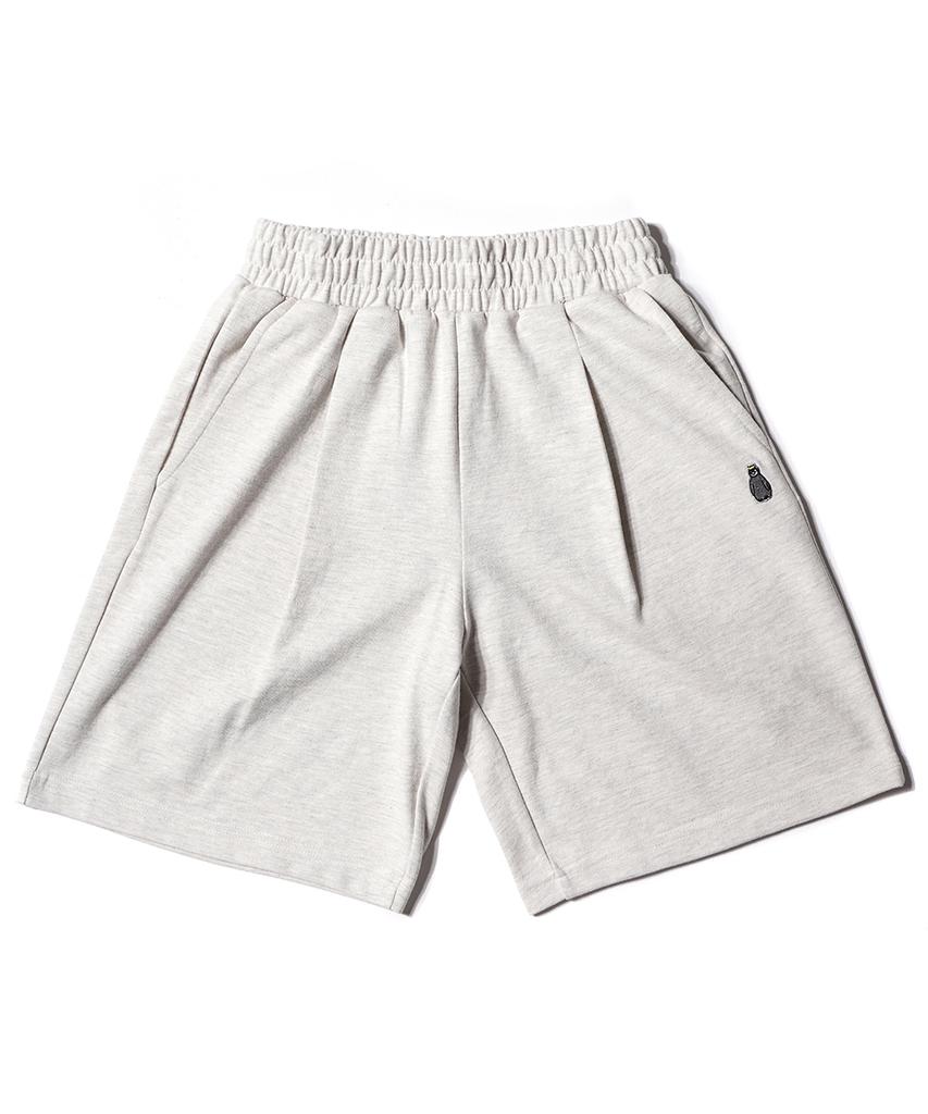 GAKKAI UNIONS One-Pleat Sweat Shorts Oatmeal