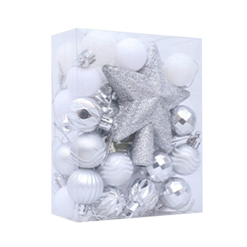Набор елочных шаров, разноцветные, с блестками, дизайн звезды, праздничный, новогодний, аксессуар для украшения рождественской елки, ассорти