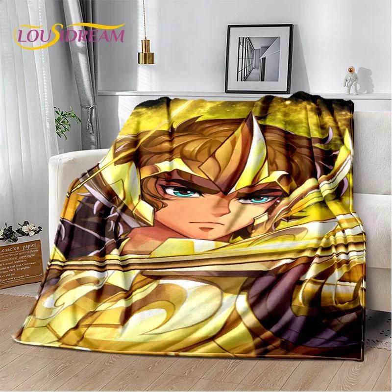 Мягкое фланелевое одеяло из мультфильма Saint Seiya 3D Retro для кроватей, диванов, пикников, пледов для отдыха на свежем воздухе, подарков