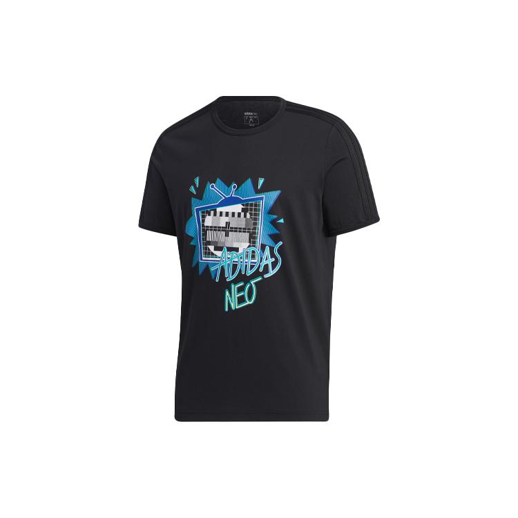 Adidas Neo T Shirts Men's Black Crew Neck Moderate Straight Fit GM2340