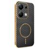 Phone Case For Xiaomi Redmi Note 13 Pro 4G/14S 4G/Poco M6 Pro 4G Carbon Fiber Textured Electroplated TPU Back Cover