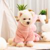 Dog Clothes with Traction Ring 4-Legged Double Sided Thick Long Plush High Collar