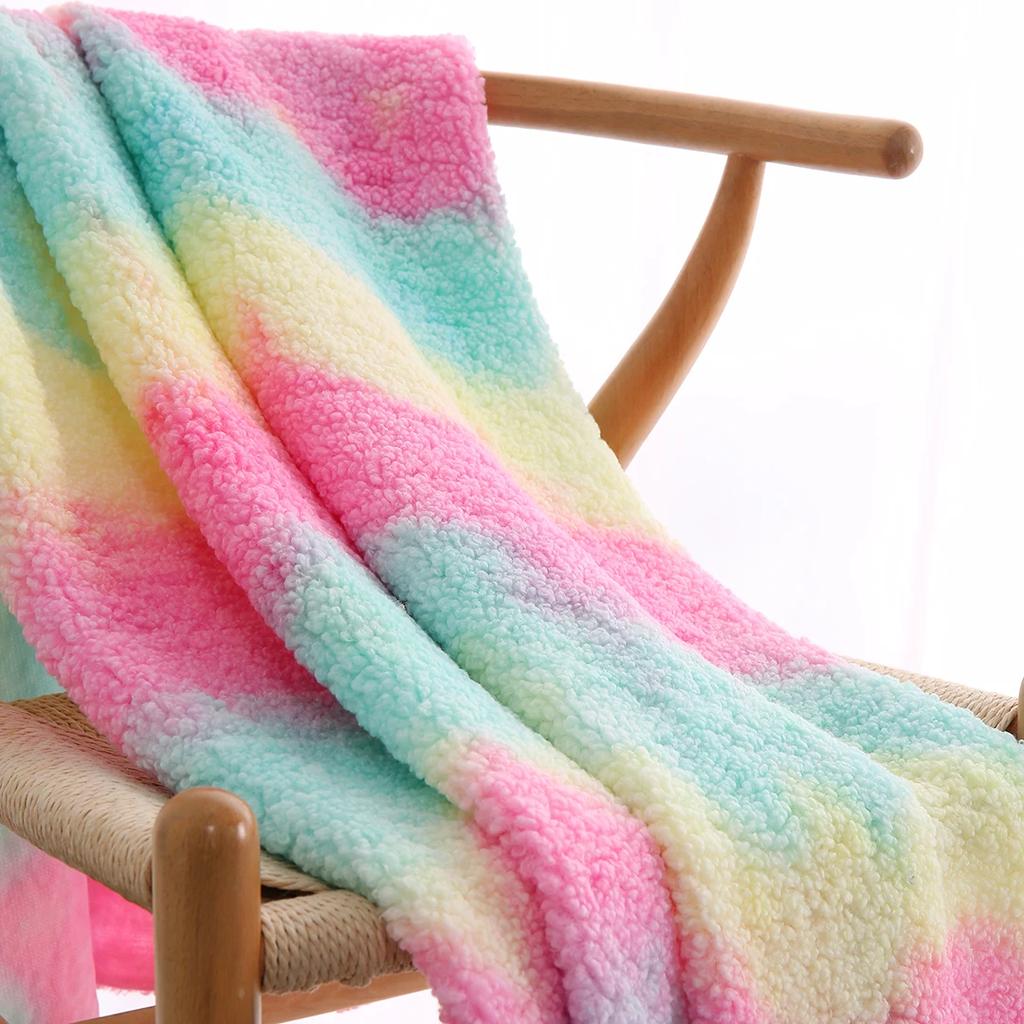 155x45см Ткань из овечьей шерсти с эффектом тай-дай, градиентная коротковорсовая ткань для зимних пальто, пижам, одеял, ткань для ручного шитья DIY TJ8911