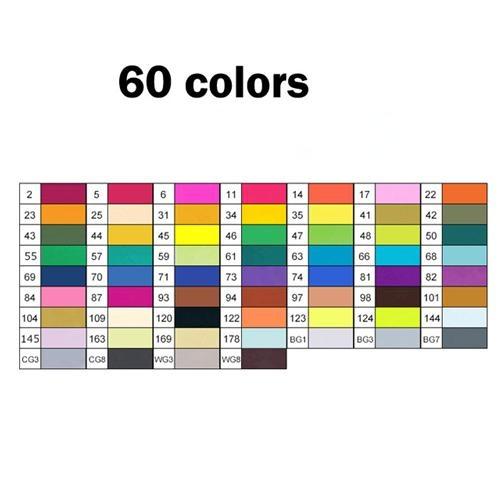 Набор маркеров, 120/80/60 цветов, ручки для эскизов с двойной головкой, маркеры-кисти на спиртовой основе для раскрашивания эскизов и иллюстраций