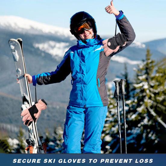 4 шт. лыжные перчатки, ремень безопасности, эластичные лыжные перчатки, ремешок на запястье, зимние спортивные перчатки, держатель для поводка, лыжный аксессуар для катания на лыжах, альпинизма