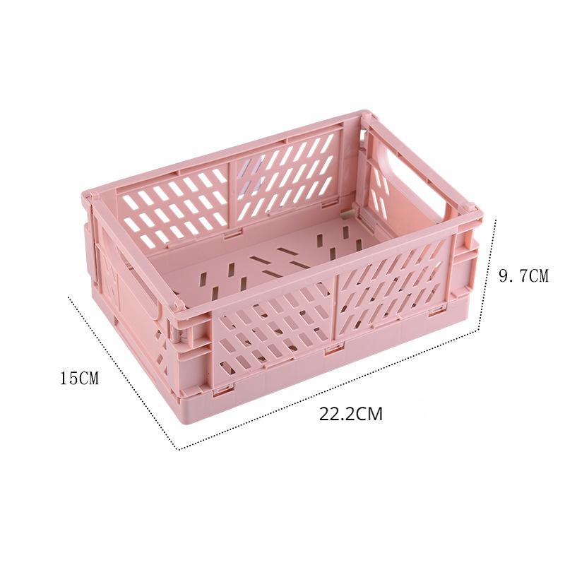 Folding Storage Box Plastic Folding Box Basket Stackable Cute Makeup Box Jewelry Toy Box Storage Box Portable Creative Storage