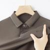 Высококачественная мужская рубашка поло Ice Silk, бесшовная футболка с короткими рукавами, деловая повседневная однотонная рубашка поло с короткими рукавами и лацканами, мужская одежда