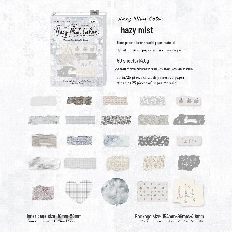 Сахарная Поэзия Тканевая Тематическая Наклейка-Отрывная Упаковка для Журналов