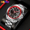 Роскошные мужские наручные часы с шестью иглами и календарем, водонепроницаемые спортивные кварцевые часы для мужчин из нержавеющей стали