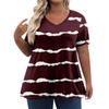 Womens Plus Size Tops Shorts Sleeve Shirts V Neck Casual Clothing Clothes Printed Tops