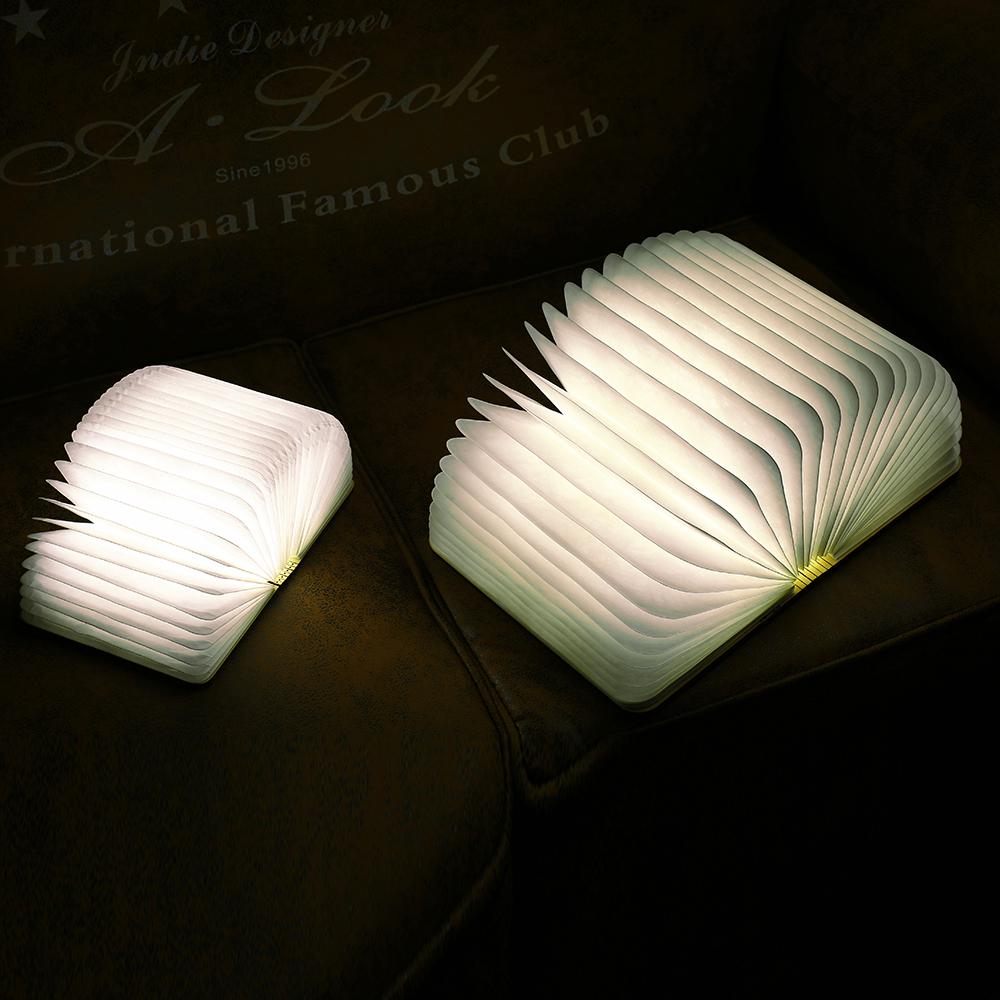 Folding Book Lamp Portable Desk Night Light Book LED Paper Lantern USB Rechargeable 3 Color Light