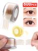 600 шт. Лента для век с двойным веком, невидимые тонкие узкие волокнистые полоски на ролике, незаменимый инструмент профессионального визажиста, с бесплатным инструментом, для начинающих