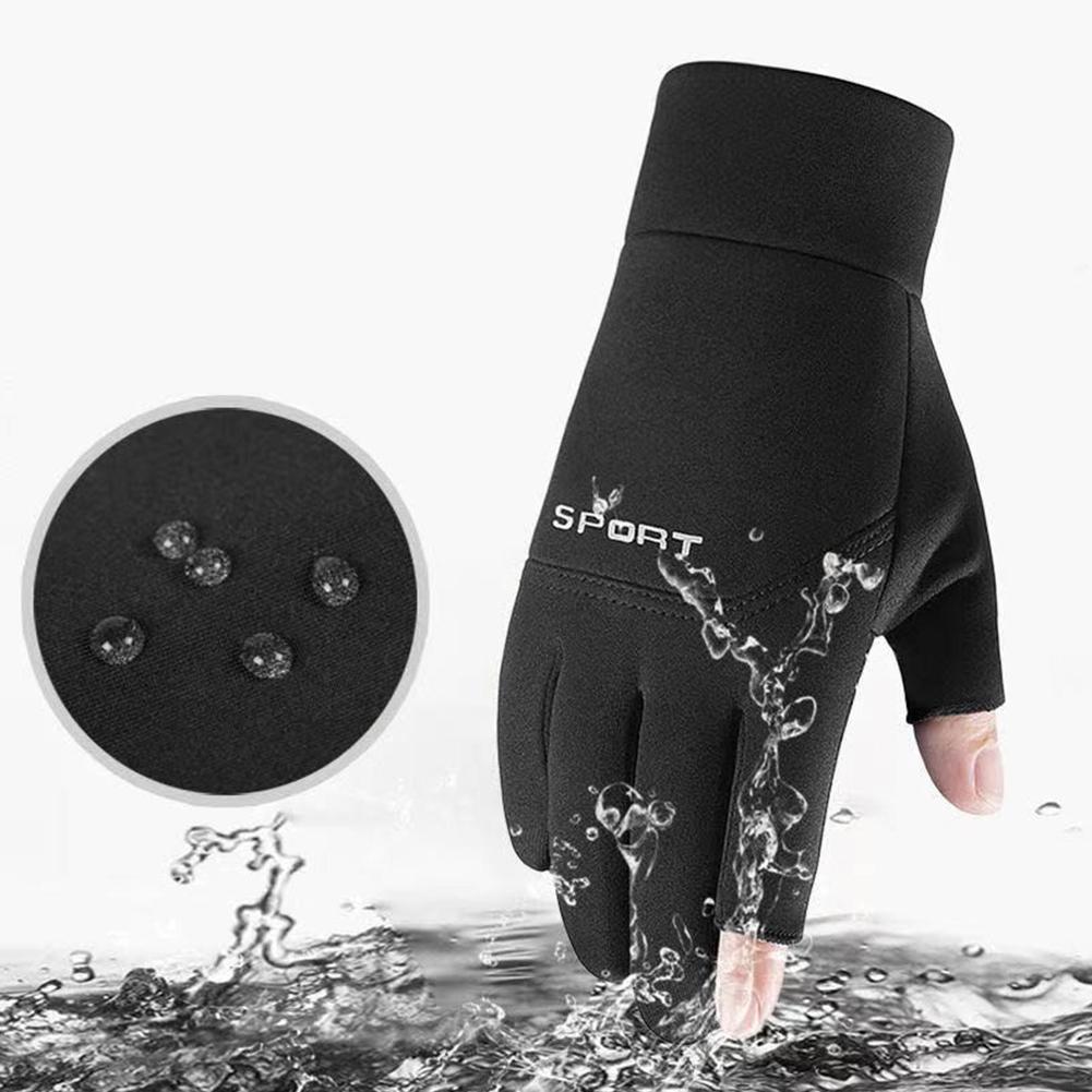 Зимние велосипедные перчатки с открытыми пальцами, сенсорный экран, для улицы, противоскользящие, ветрозащитные, мотоциклетные, для холода, для мужчин и женщин