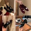 Fashion Hot Sale Vintage Black Patent Leather Mary Jane Shoes Women's Elegant Buckle Strap Low Heel Pumps