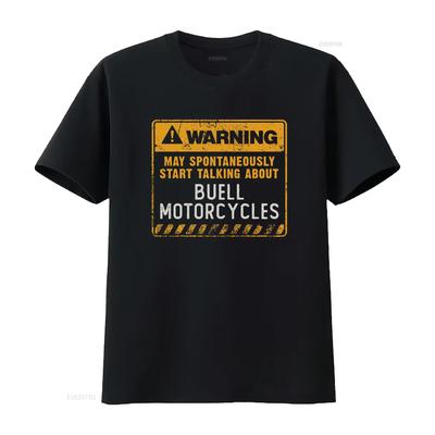 Warning May Spontaneously Start Talking About Buell Motorcycles T Shirt Vintage Washed Versatile Top For Everyday Wear