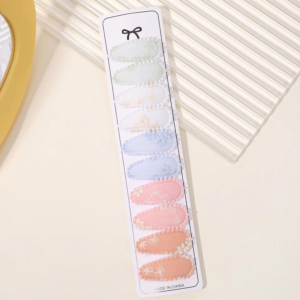 10/20Pcs Mini Print Cotton Alloy Hair Clips Hairpin for Girl Fabric Plaid BB Hairgripes Sweet Headwear Kids Hair Accessories