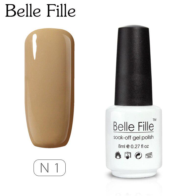 BELLE FILLE 8 мл Гель-лак нюдовый Долговечный Гель УФ Замачиваемый Лак Гель Лак Нейл-арт Лак