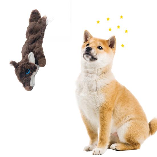 Игрушка для жевания домашних животных со встроенным звуковым генератором, снимает беспокойство, плюшевая игрушка в форме волка