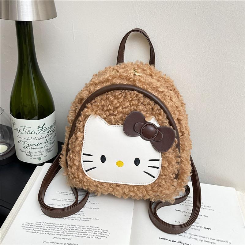 Плюшевый рюкзак-кошка Hello Kitty для девочек Модный повседневный рюкзак