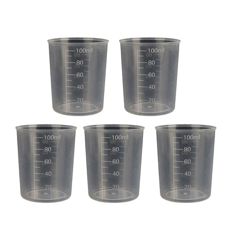 5 шт./набор Прозрачный лабораторный мерный цилиндр для кухни, кулинарный измерительный инструмент, мерный стакан для жидкости, прозрачная кухонная чашка
