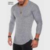 Men's Round Neck Curved Hem Solid Color T-Shirt