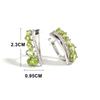 Luxury Unique Designer Silver Earrings & Ring Set for Women Natural Peridot August Birthstone Fashion Jewelry Engagement Festival Gift