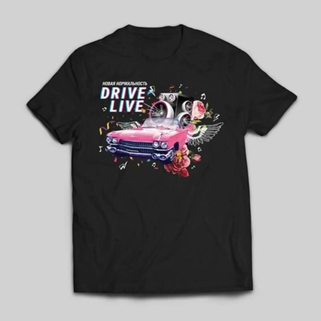 Drive Live T Shirt Black S Vintage Designer Clothes Comfortable Breathable Fashion Top For Everyday Wear Soft Unisex