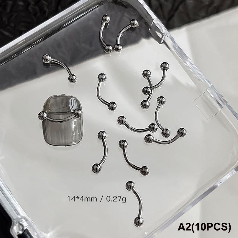 10 шт. Смешанный сплав Ретро Круг Ногти Арт Шармы 3D Панк Стиль Черный Серебристый Детали для Ногтей Украшение для Ногтей Маникюр Аксессуары