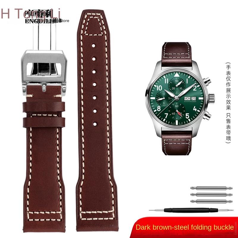 Высококачественный итальянский кожаный ремешок для часов IWC Big Pilot IW388103 IW378005/003/001 Mark 18 мужские Ремешок для часов 20 21 мм Браслет