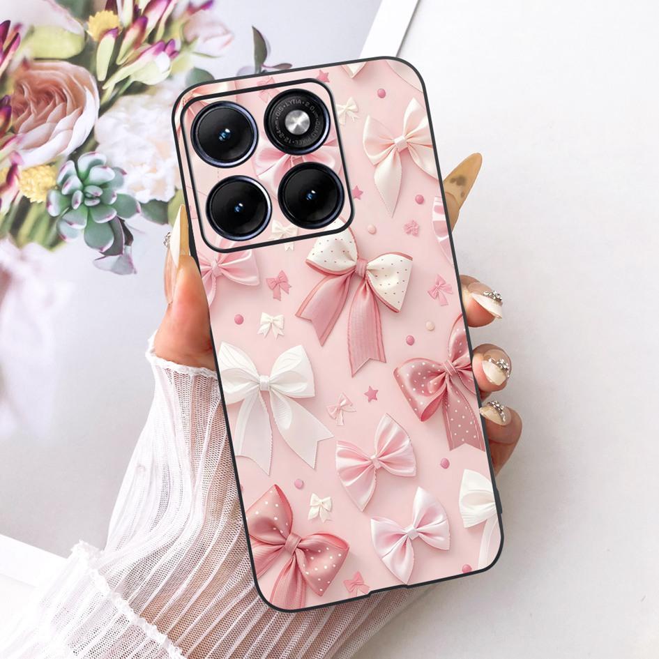 For Funda Motorola Edge 70 Fusion 2026 Phone Case New Fashion Flower Bow Soft Black Silicone Cover For Moto Edge 70Fusion+ Cases