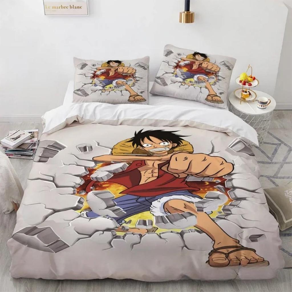 Anime One Piece Duvet Cover Set Comfortable and Warm Bedding Set for Decorating Your Bedroom and Enhancing Home Life Teens Gifts