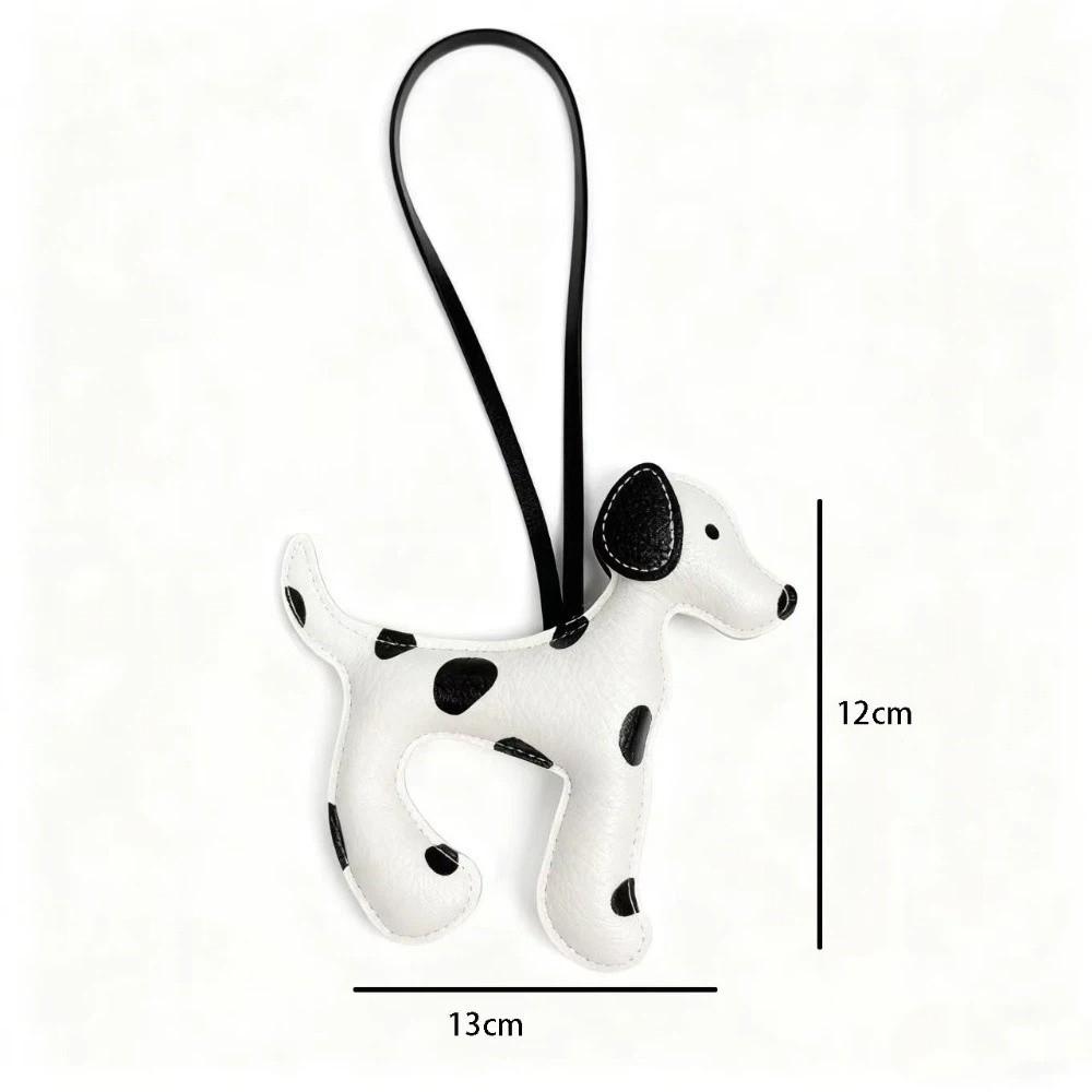 Leather Rope Dalmatian Dog Charm PU leather Bag Charm Pendant Decoration Shoulder Bags Pendant  Bag