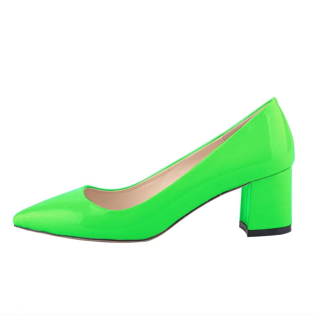 Женские туфли-лодочки Повседневные Остроносые На высоком каблуке Квадратные Женские Офисные Черная кожа Низкий Толстый каблук Светская вечеринка Платье Свадебная обувь