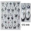 Nail Art Stickers Ins Millennium Hot Girl Black Silver Thorns Love Line Adhesive Nail Stickers