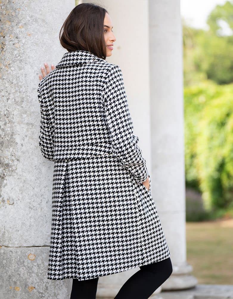 Maternity Baby String Compatible Maternity LARSON Houndstooth [Seraphin] Coat, Coat, Women's