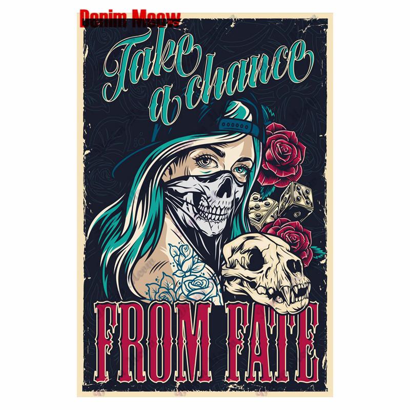 Студия винтажной татуировки, металлическая жестяная вывеска, красивая девушка, металлическая табличка, татуировка красивая девушка, ретро-декор стен, декор комнаты, WY36