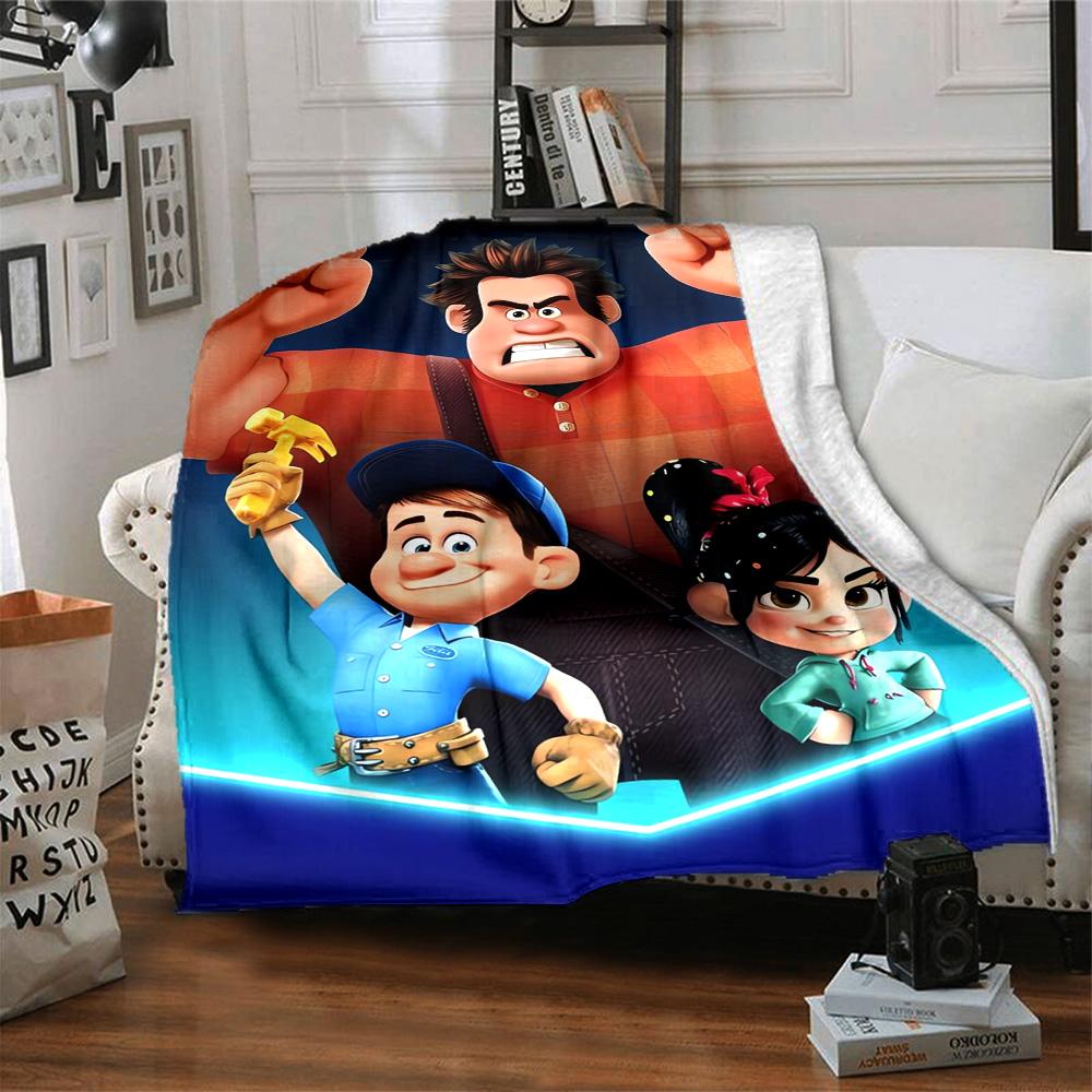 Ralph Breaks Internet Flannel Blanket Super Soft Warm Cozy Blanket For Sofa Bed Office Travel Allseason Home Decor Gift