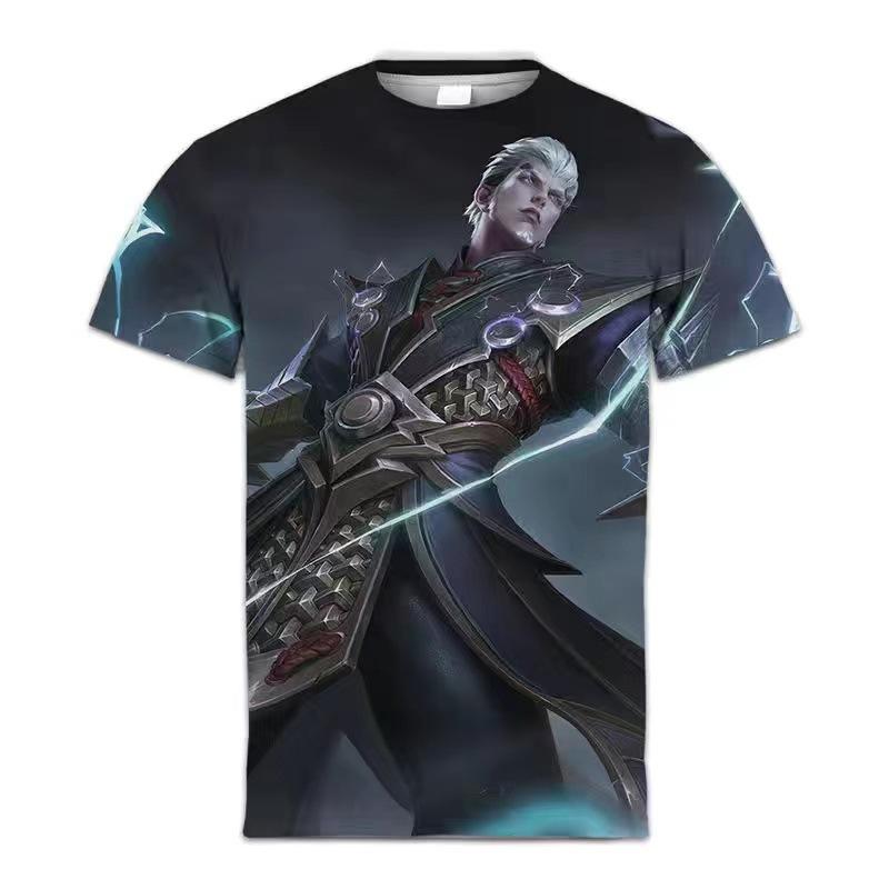 Летняя мужская футболка с коротким рукавом King of Glory Game Clothes для учеников средней школы с 3D-цифровой печатью, футболки, верх