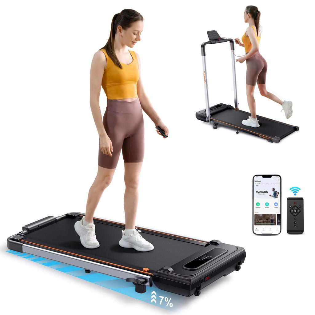 New Treadmill Foldable Incline Portable Under Desk Folding Walking Pad 0.6-7.5mph Max load 120KG with LED Bluetooth Home treadmill