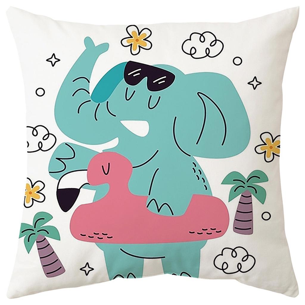Декоративная наволочка с милым изображением животного на квадратную подушку для дивана