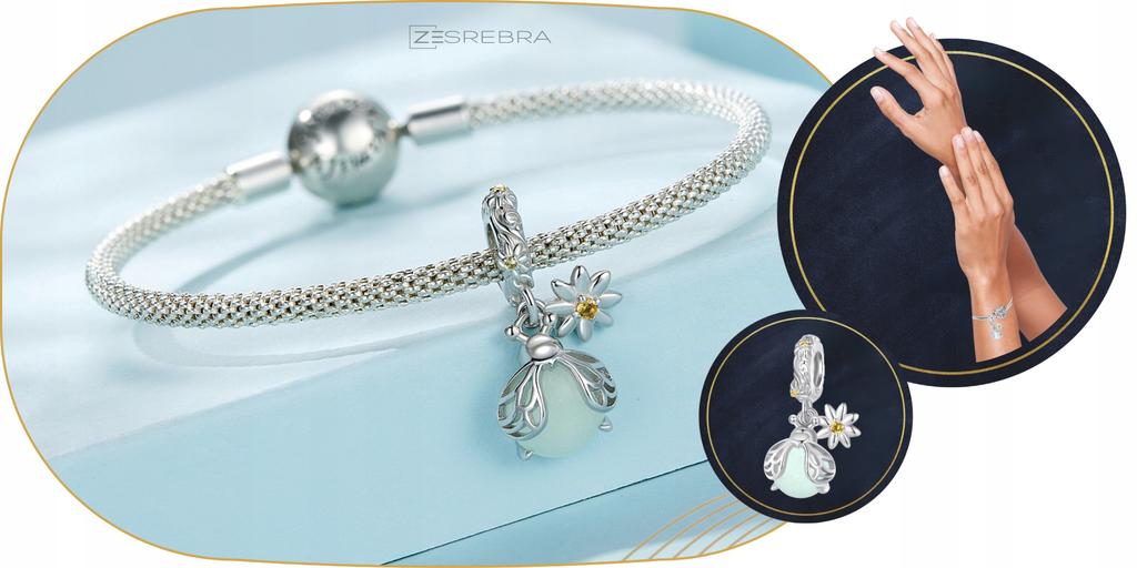 Charms Ladybug Glowing Fluo Pr 925 Pendant Bead Flower