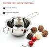304 Stainless Steel Chocolate Melting Pot with Silicone Handle, Butter Melting Bowl for Baking.