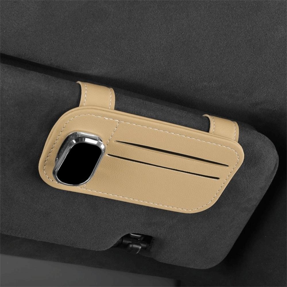 Anti-scratch Glasses Clip PU Leather Eyeglasses Hanger Sunglasses Holder Vehicle Accessories
