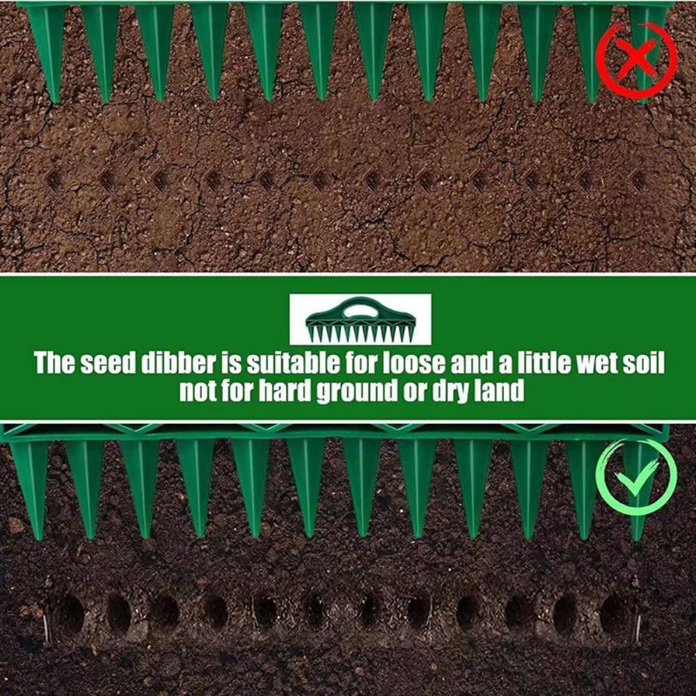 3/1x Plastic Hand Dibbler Garden Seeder Tool 12-Hole Fast Seeding Dispenser Dibber Efficient Planting In Flower Lawn Garden Tool