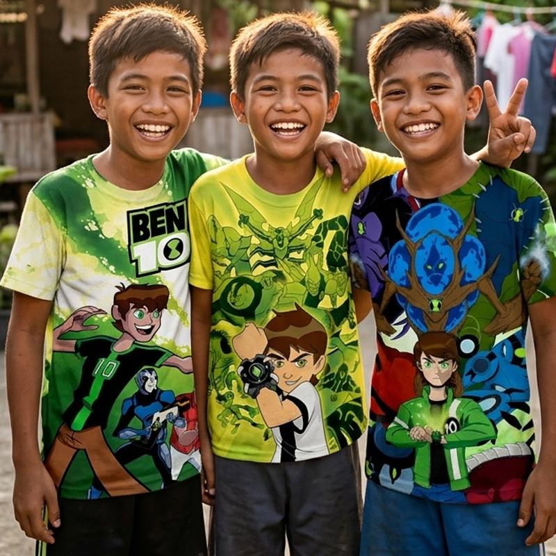 Children Short Sleeve T-Shirt Ben 10 Alien Hero Print Boys Casual Anime Game Top