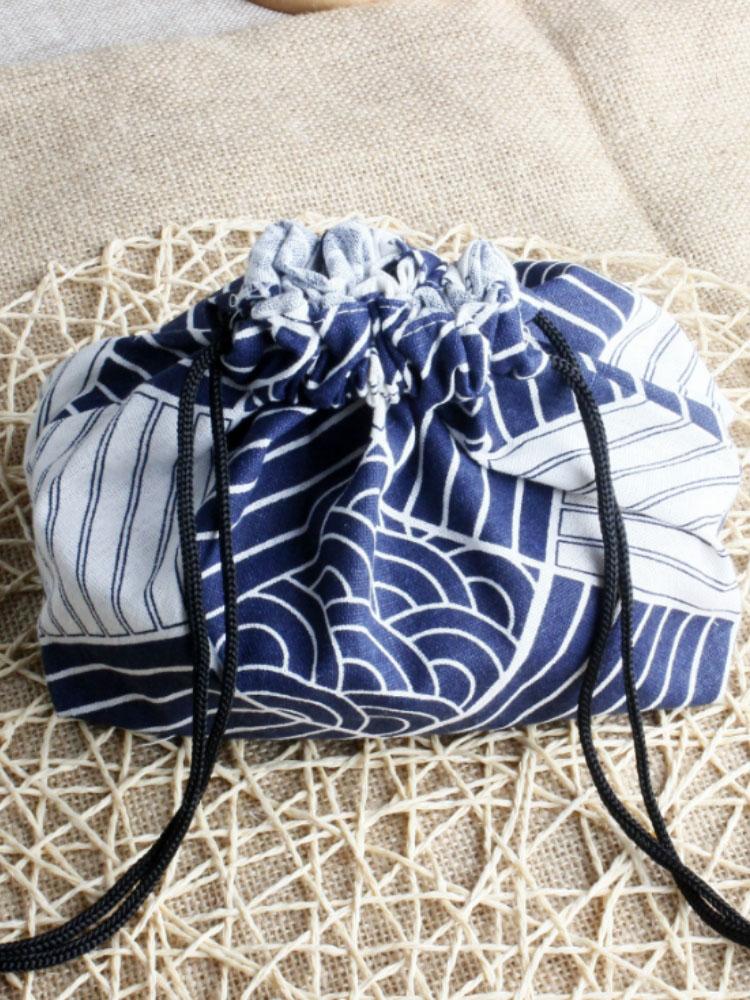 1 шт. в японском стиле, сумка для хранения ланч-бокса на шнурке для путешествий, пикника, портативный, легко моющийся, ланч-бокс, сумка-тоут