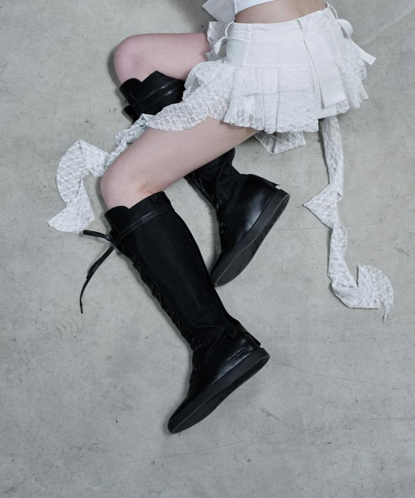 Ihcnik [X Odor] Lace Ribbon Rain Boots
