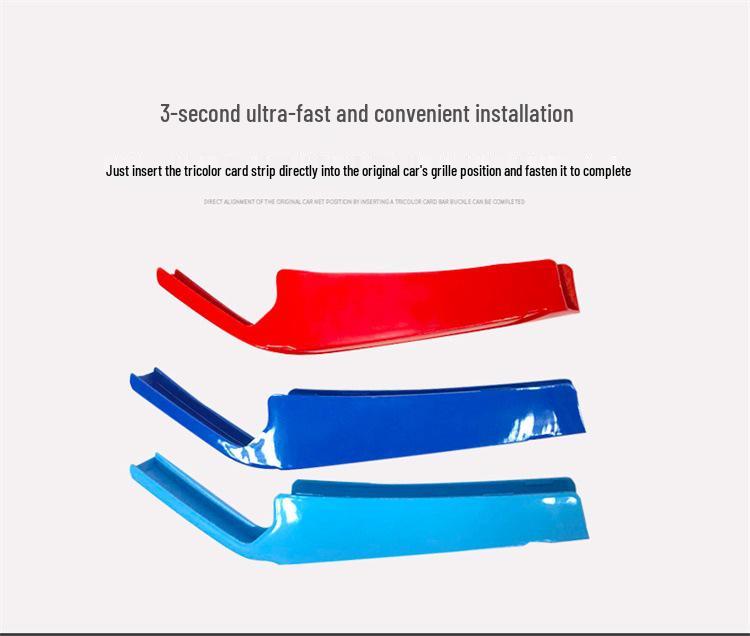 Трехцветные декоративные полосы для решетки радиатора BMW: Подходит для 19-22 Новой 3 серии и серии G20